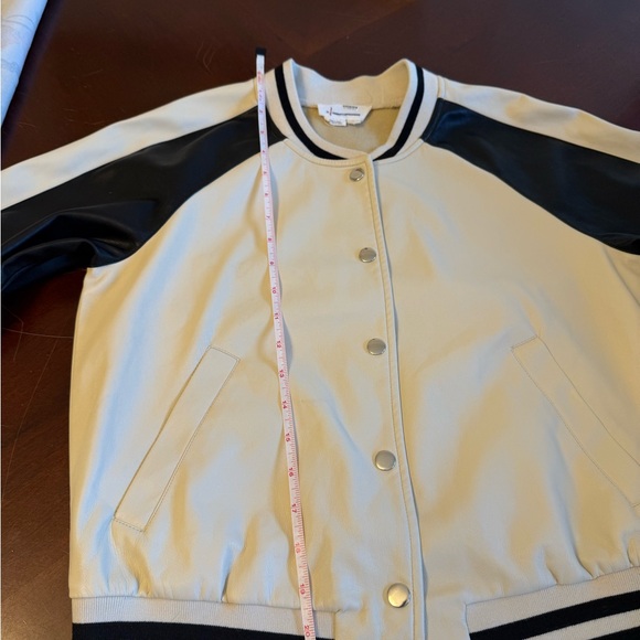 By Anthropologie Colorblock Faux Leather Bomber Jacket - Picture 13 of 16